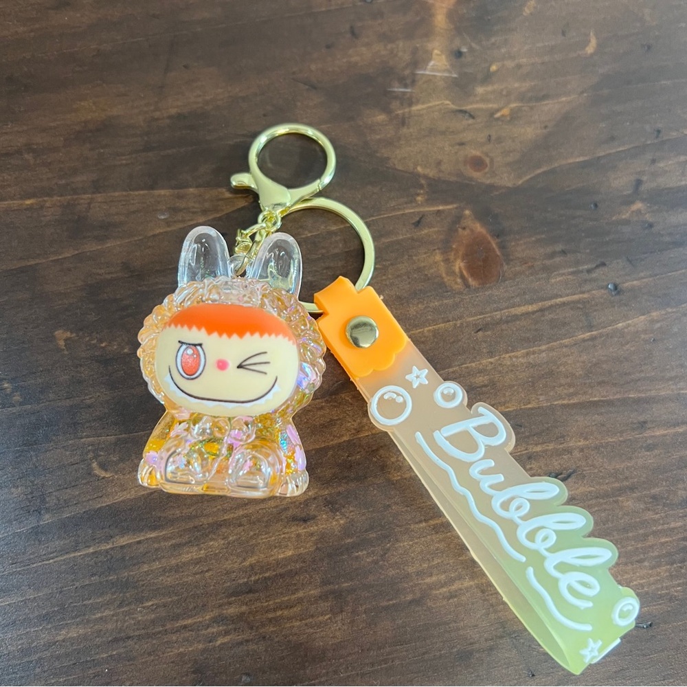 Labubu liquid glitter multi-colour charm